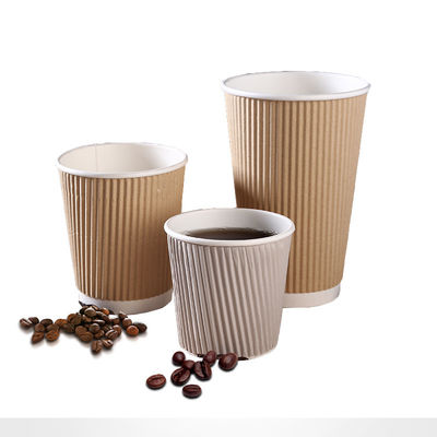 Стена Tripple бумажных стаканчиков пульсации PLA Recyclable 12oz Kraft 90MM PS для кофе