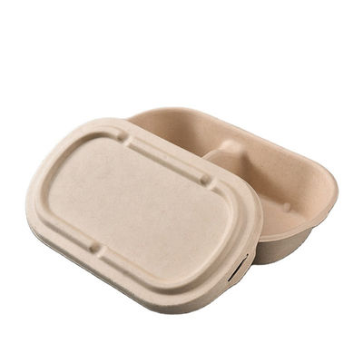 Tableware багассы 850ml 1000ml контейнер микроволны Biodegradable жиронепроницаемый с крышкой