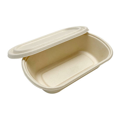 Tableware багассы 850ml 1000ml контейнер микроволны Biodegradable жиронепроницаемый с крышкой
