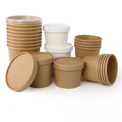16OZ 26oz Kraft принимают прочь Eco дружелюбные устранимые пищевые контейнеры Biodegradable чашки супа