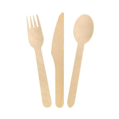 нож и ложка вилки столового прибора 150mm Biodegradable березы 140mm устранимые деревянные деревянные