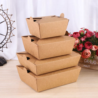 Biodegradable упаковка еды кладет бумагу в коробку Kraft коробки для завтрака бенто Takeway