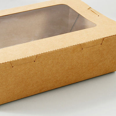 Коробка упаковки еды Tableware салата 337gsm Biodegradable устранимая с окном
