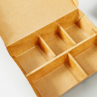 3 4 бенто Tableware 5 отсеков коробка для завтрака Kraft 3MM Biodegradable устранимого бумажная