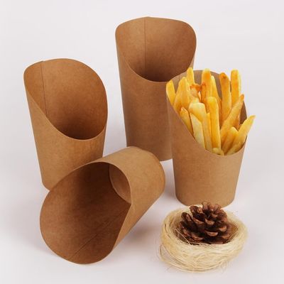 чашки ветроуловителя картофеля фри 8oz 12oz держатель конуса картофеля фри бумажной французской на вынос на вынос французский