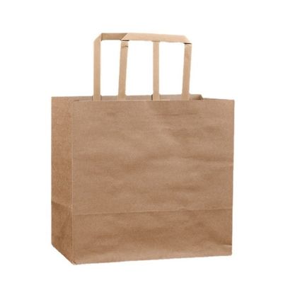 бумажные мешки Брауна Tableware 250gsm 300gsm Biodegradable устранимые с ручками