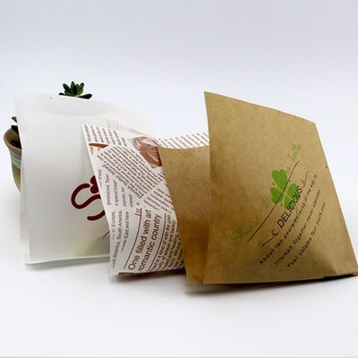 сэндвич бумаги сумки 45gsm 13x13cm жиронепроницаемый двойной открытый кладет карман в мешки обруча бургера