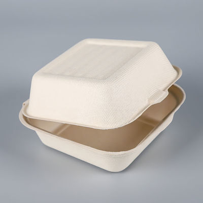 Нетоксическая Biodegradable раковина пульпы Tableware багассы 21g коробка бургера багассы 6 дюймов