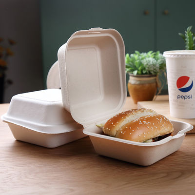 Нетоксическая Biodegradable раковина пульпы Tableware багассы 21g коробка бургера багассы 6 дюймов