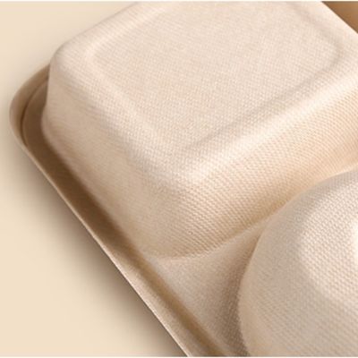 Устранимые прямоугольные Biodegradable подносы багассы сахарного тростника принимают отсутствующие подносы с крышками