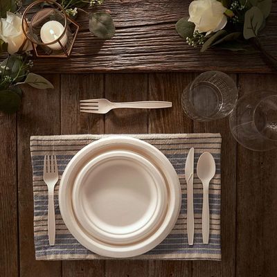 Столовый прибор плит Eco устойчивый Compostable устранимый устранимый принимает вне пищевые контейнеры