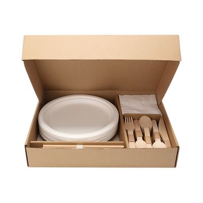 Набор Tableware гостиницы Tableware партии пляжа 40 человек располагаясь лагерем Compostable