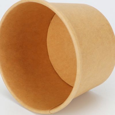PLA покрывая плошку для супа 16oz 24oz Kraft устранимых Biodegradable контейнеров взятия вне бумажную