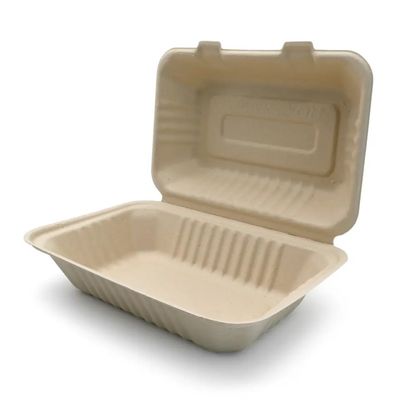 коробка бенто обеда пульпы багассы Tableware партии Dinnerware 600ml 1000ml Compostable