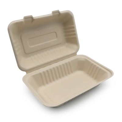 коробка бенто обеда пульпы багассы Tableware партии Dinnerware 600ml 1000ml Compostable