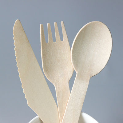 столовый прибор официальныйа обед 140mm устранимый деревянный установил Biodegradable ножи и ложки вилок