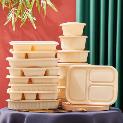 Пищевые контейнеры майцены бенто Tableware майцены отсеков 10 дюймов 3 Biodegradable
