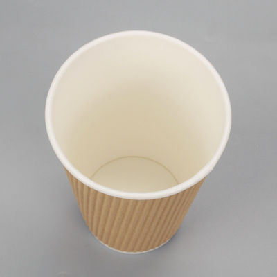 Стена Tripple бумажных стаканчиков пульсации PLA Recyclable 12oz Kraft 90MM PS для кофе