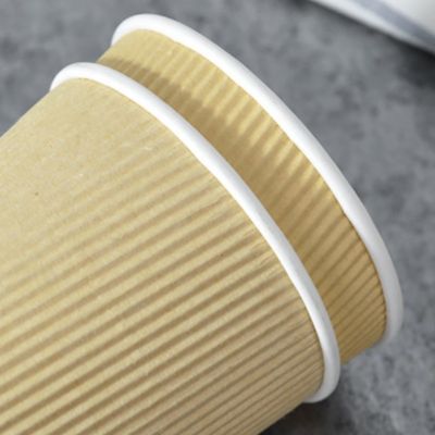 Стена Tripple бумажных стаканчиков пульсации PLA Recyclable 12oz Kraft 90MM PS для кофе