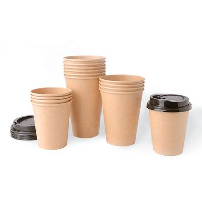 Кофейные чашки Kraft Biodegradable устранимых бумажных стаканчиков 8 унций бумажные одностеночные