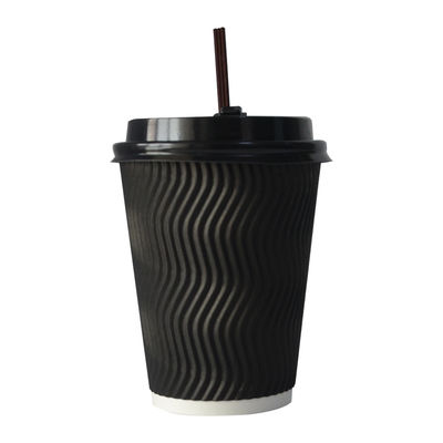 чашки пульсации гофрированной бумаги 12oz PLA 400ml крепкие прочные с крышками