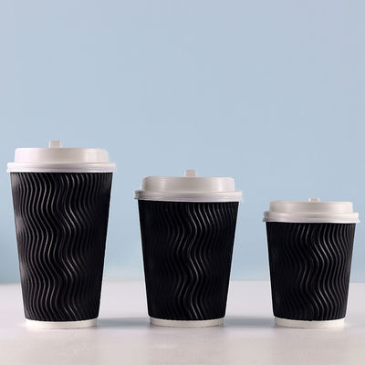 чашки пульсации гофрированной бумаги 12oz PLA 400ml крепкие прочные с крышками