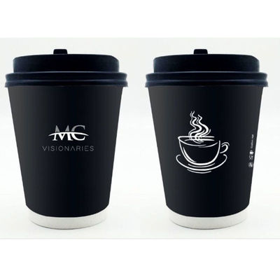 EN13432 устранимые кофейные чашки бумажных стаканчиков 400Ml 12Oz изготовленные на заказ на вынос с крышкой