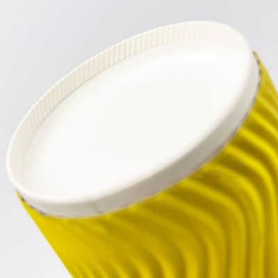 бумажные стаканчики 4oz 120ml 8oz 250ml устранимые желтеют кофейные чашки со стеной пульсации крышки